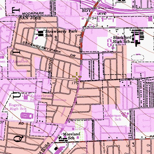 Topographic Map of Chinese for Christ San Jose, CA