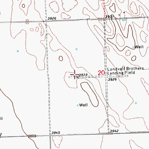 Topographic Map of Lundvall Brothers Landing Field (historical), CO