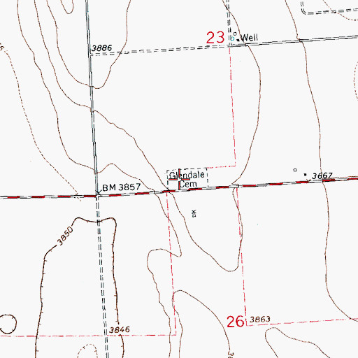 Topographic Map of Glendale Cemetery, CO