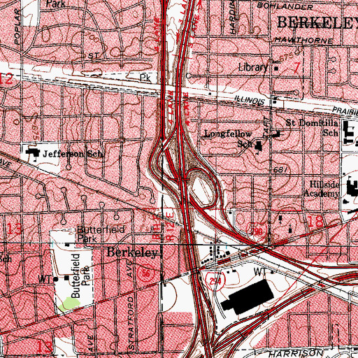 Topographic Map of Interchange 15, IL