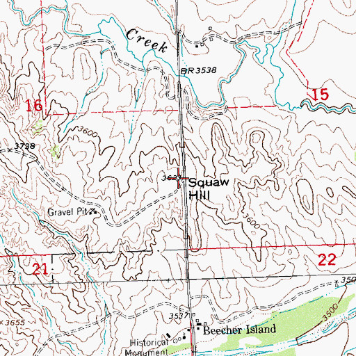 Topographic Map of Squaw Hill, CO