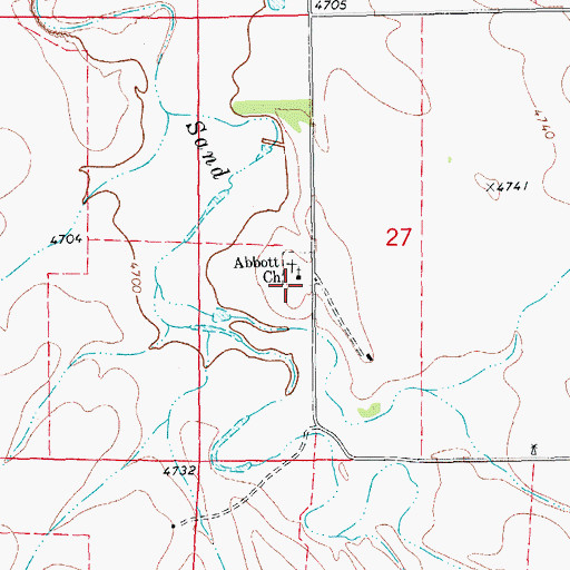 Topographic Map of Abbot Church, CO