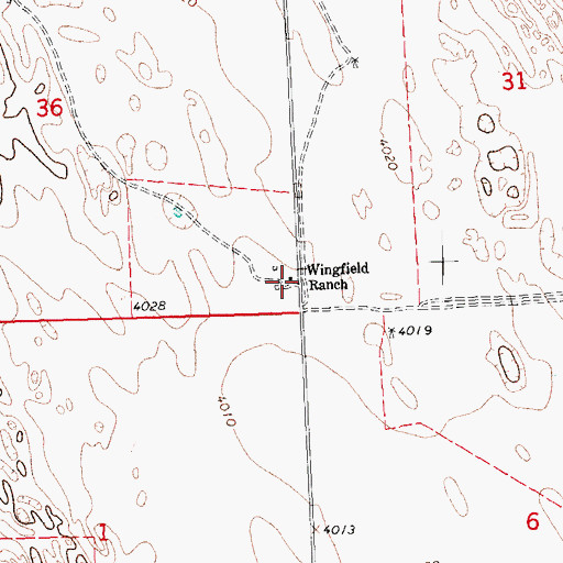 Topographic Map of Wingfield Ranch, CO