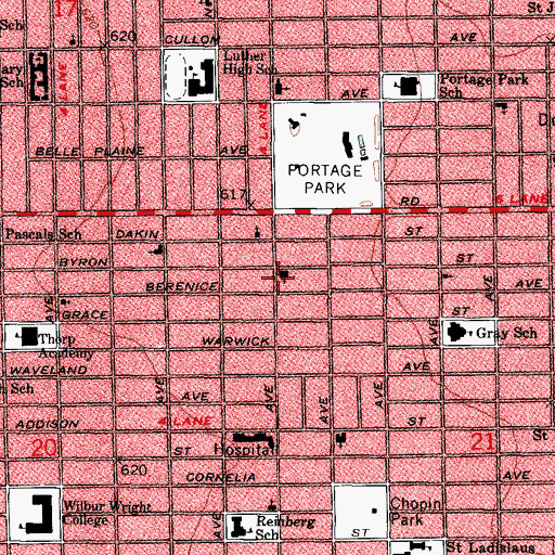 Topographic Map of North Side Gospel Center, IL