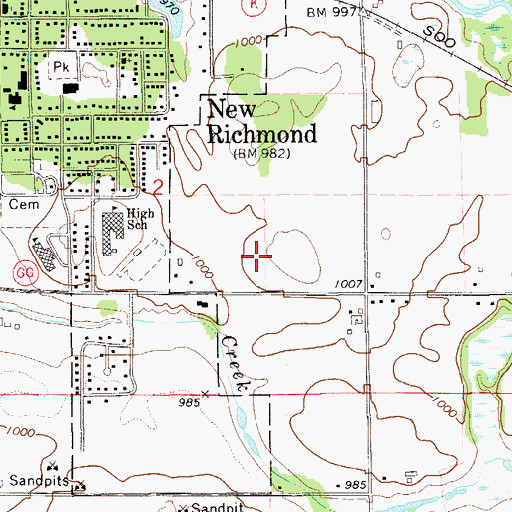 Topographic Map of New Richmond East Elementary School, WI