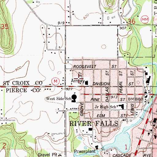 Topographic Map of West Dale Park, WI