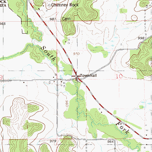 Topographic Map of Chimney Rock School (historical), WI
