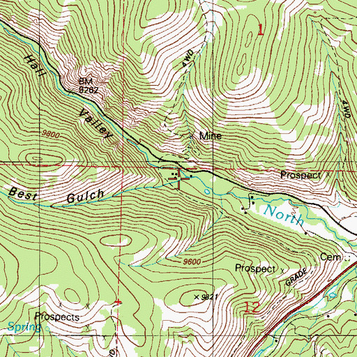 Topographic Map of Best Gulch, CO