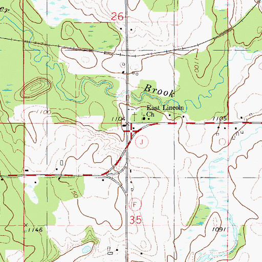Topographic Map of East Lincoln School (historical), WI
