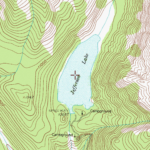 Topographic Map of Jefferson Lake, CO