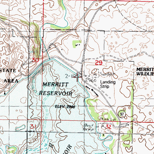 Topographic Map of Merritt Trading Post and RV Park, NE