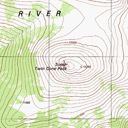 Topographic Map of South Twin Cone Peak, CO