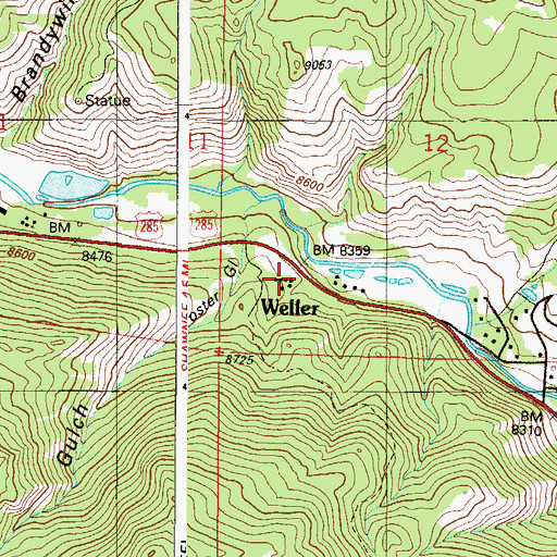 Topographic Map of Weller, CO
