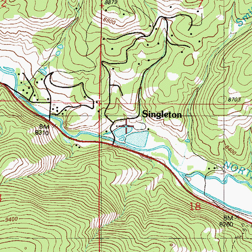Topographic Map of Singleton, CO