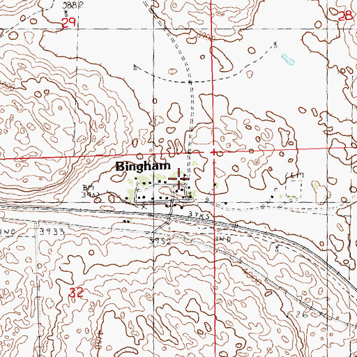 Topographic Map of Bingham Public School, NE