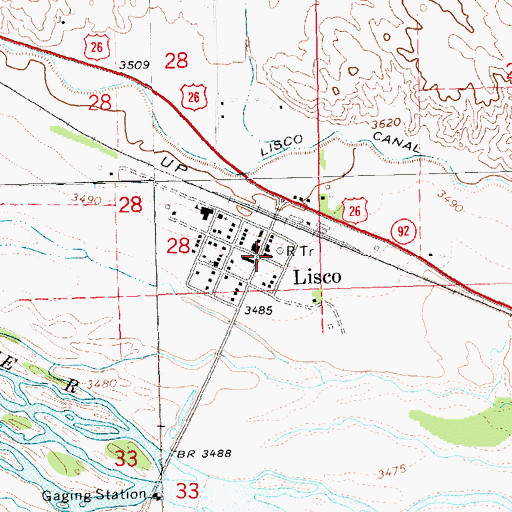 Topographic Map of Lisco, NE