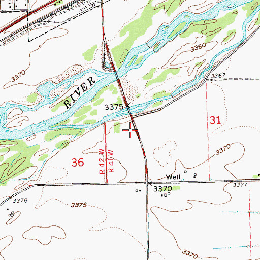 Topographic Map of Interchange 107, NE