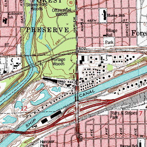 Topographic Map of Ogden Dam (historical), IL