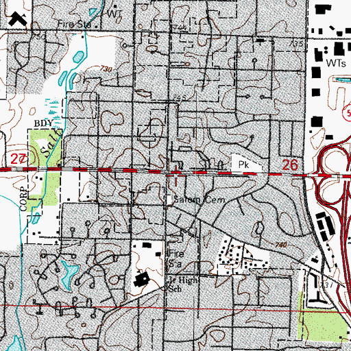 Topographic Map of Plum Grove Shopping Center, IL