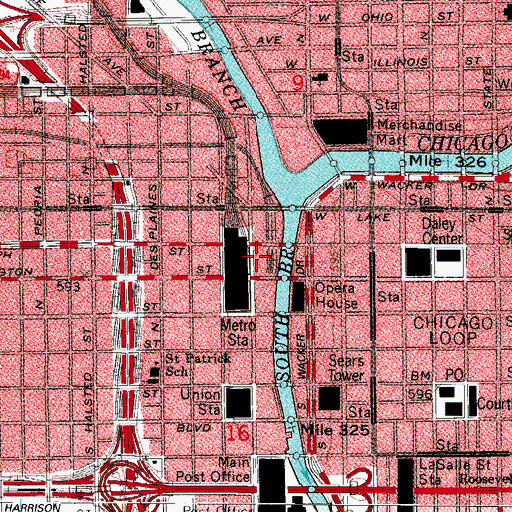 Topographic Map of River Center, IL