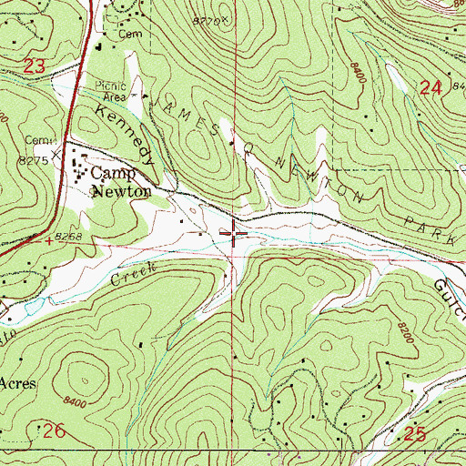 Topographic Map of Casto Creek, CO