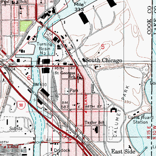 Topographic Map of Saint George Catholic Church, IL