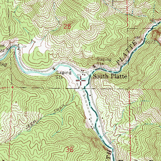 Topographic Map of South Platte, CO