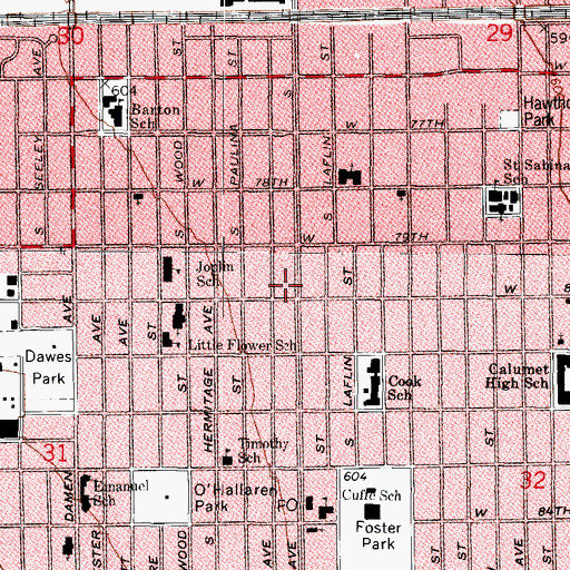 Topographic Map of Saint Michael Church, IL