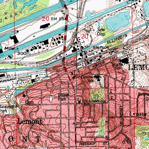 Topographic Map of Saint Patricks School, IL