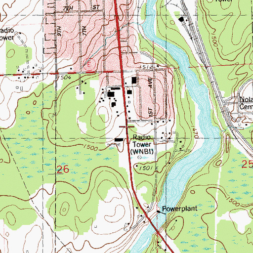 Topographic Map of Christ the Servant Lutheran Church, WI