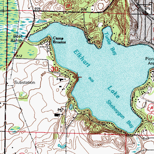 Topographic Map of Talmadge Point, WI