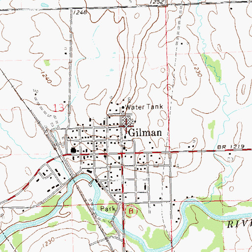 Topographic Map of Gilman High School, WI