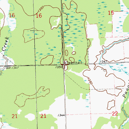 Topographic Map of Hammel Townhall, WI