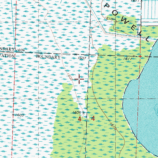 Topographic Map of Powell Marsh State Public Hunting Grounds, WI