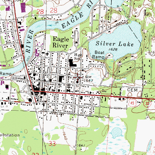 Topographic Map of Saint Mary of the Snows Episcopal Church, WI