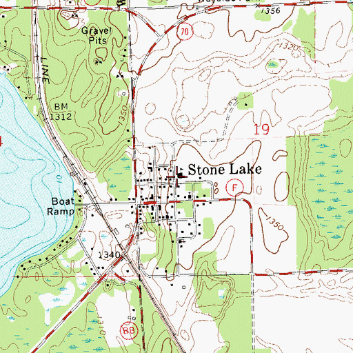 Topographic Map of Stone Lake Elementary School, WI
