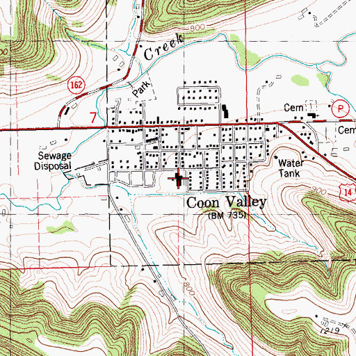 Topographic Map of Coon Valley Elementary School, WI