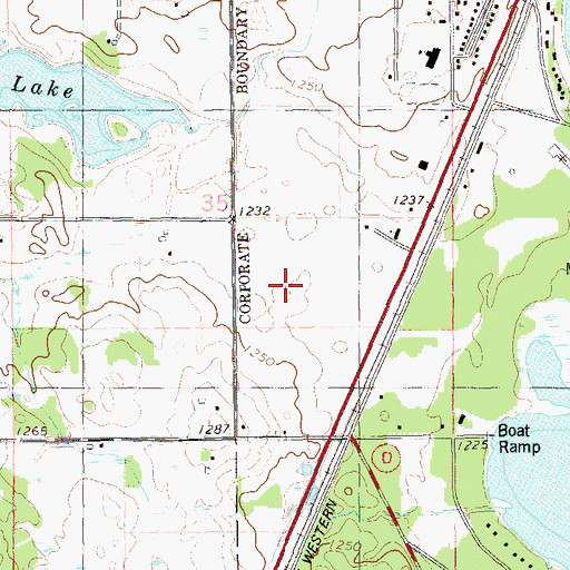 Topographic Map of Shell Lake Elementary School, WI