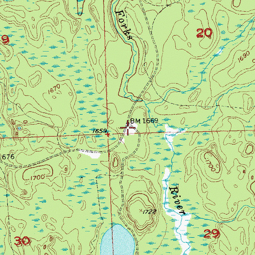 Topographic Map of Le Claire Camp (historical), WI