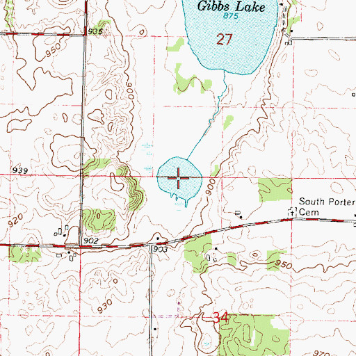 Topographic Map of Little Gibbs Lake, WI
