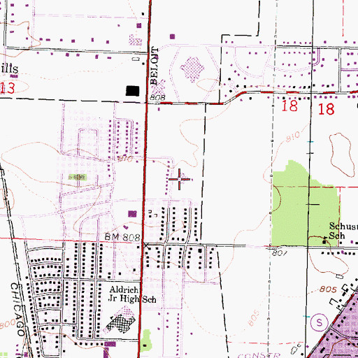 Topographic Map of McLenegan Elementary School, WI