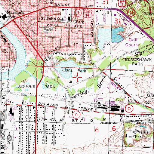Topographic Map of Rotary Gardens, WI