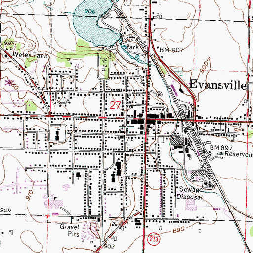 Topographic Map of Saint Johns Episcopal Church (historical), WI