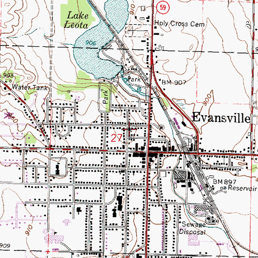 Topographic Map of Saint Paul Catholic Church, WI