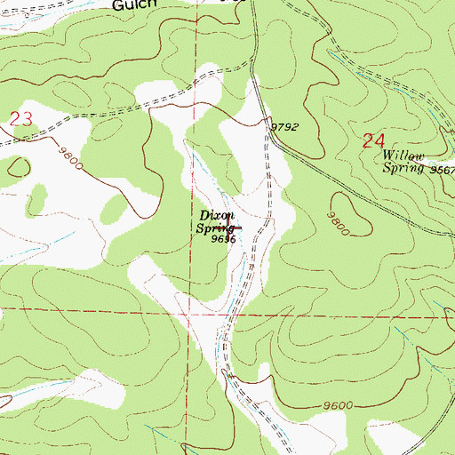 Topographic Map of Dixon Spring, CO