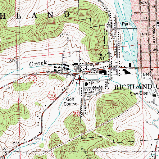 Topographic Map of Richland Medical Center, WI