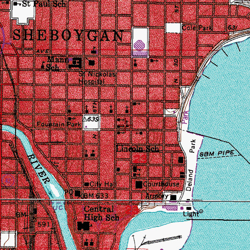 Topographic Map of Saint Luke United Methodist Church, WI