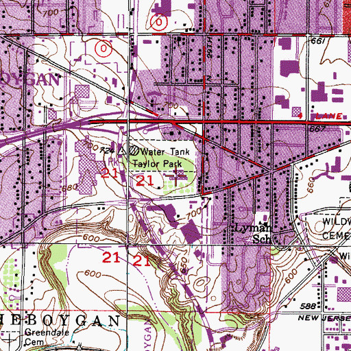 Topographic Map of Sheboygan County Museum, WI
