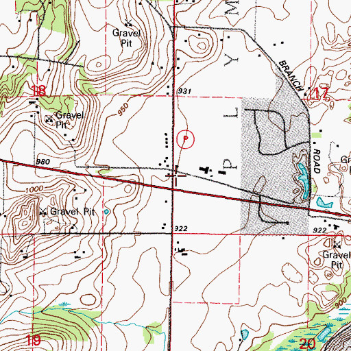 Topographic Map of Valley School (historical), WI