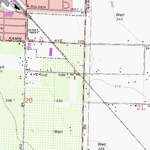 Topographic Map of Sierra Vista High School, CA